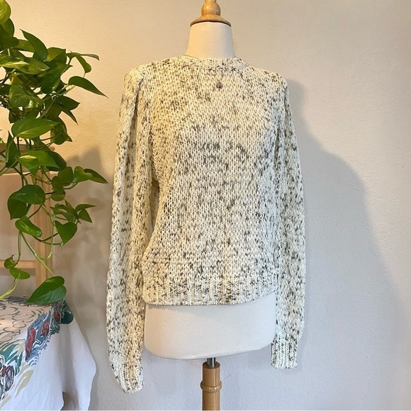 Calvin Klein structured knit sweater- marled cream white & grey - Picture 2 of 16